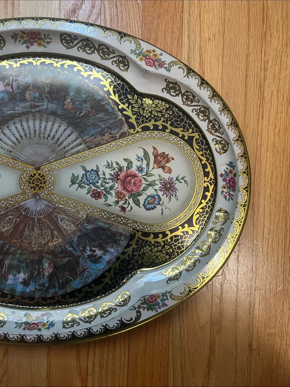 Daher Decorated Ware 1971 Floral Tin Tray Oval 20